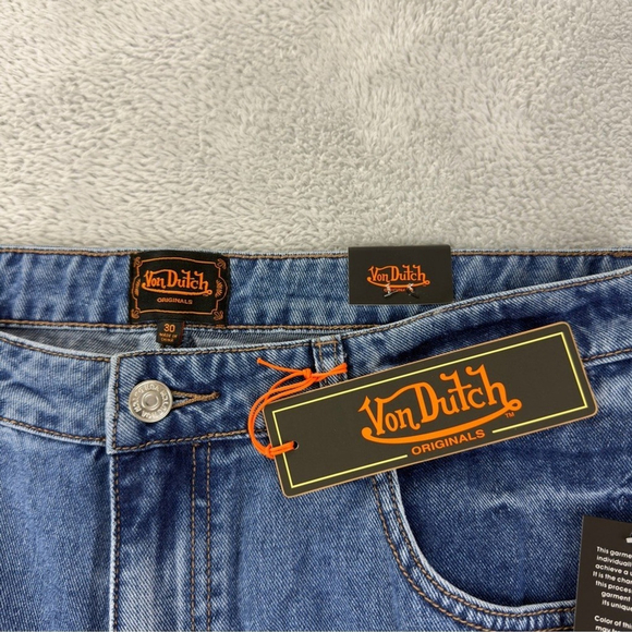 Von Dutch NWT Women's Size 30x32 Extra Wide Leg Flare Jeans Y2K Embroidered - Picture 10 of 16